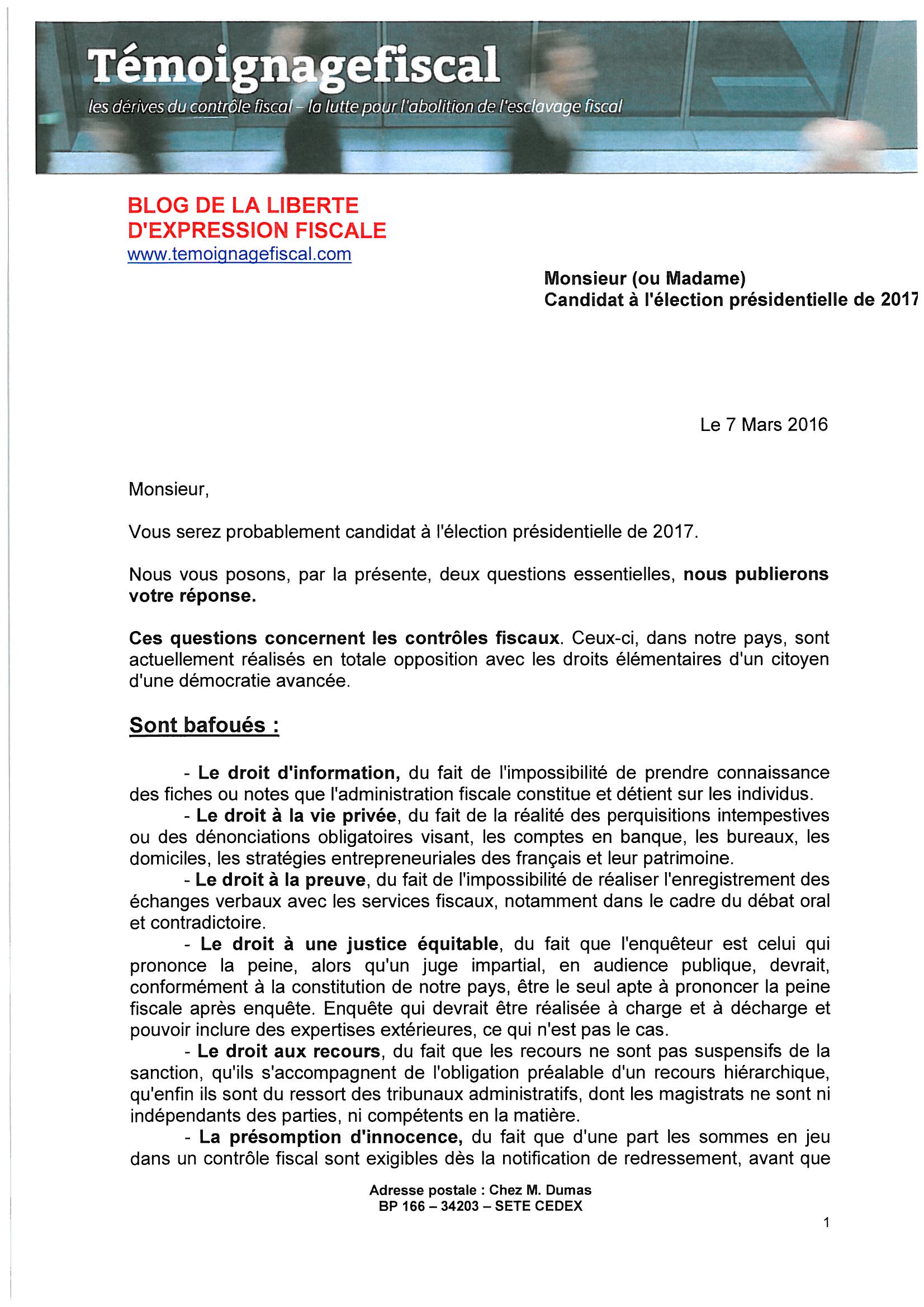 Lettre candidat 1